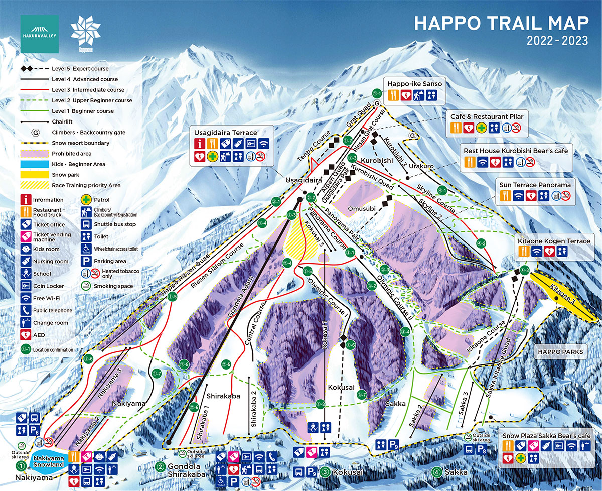 Hakuba Happo One Trail Map