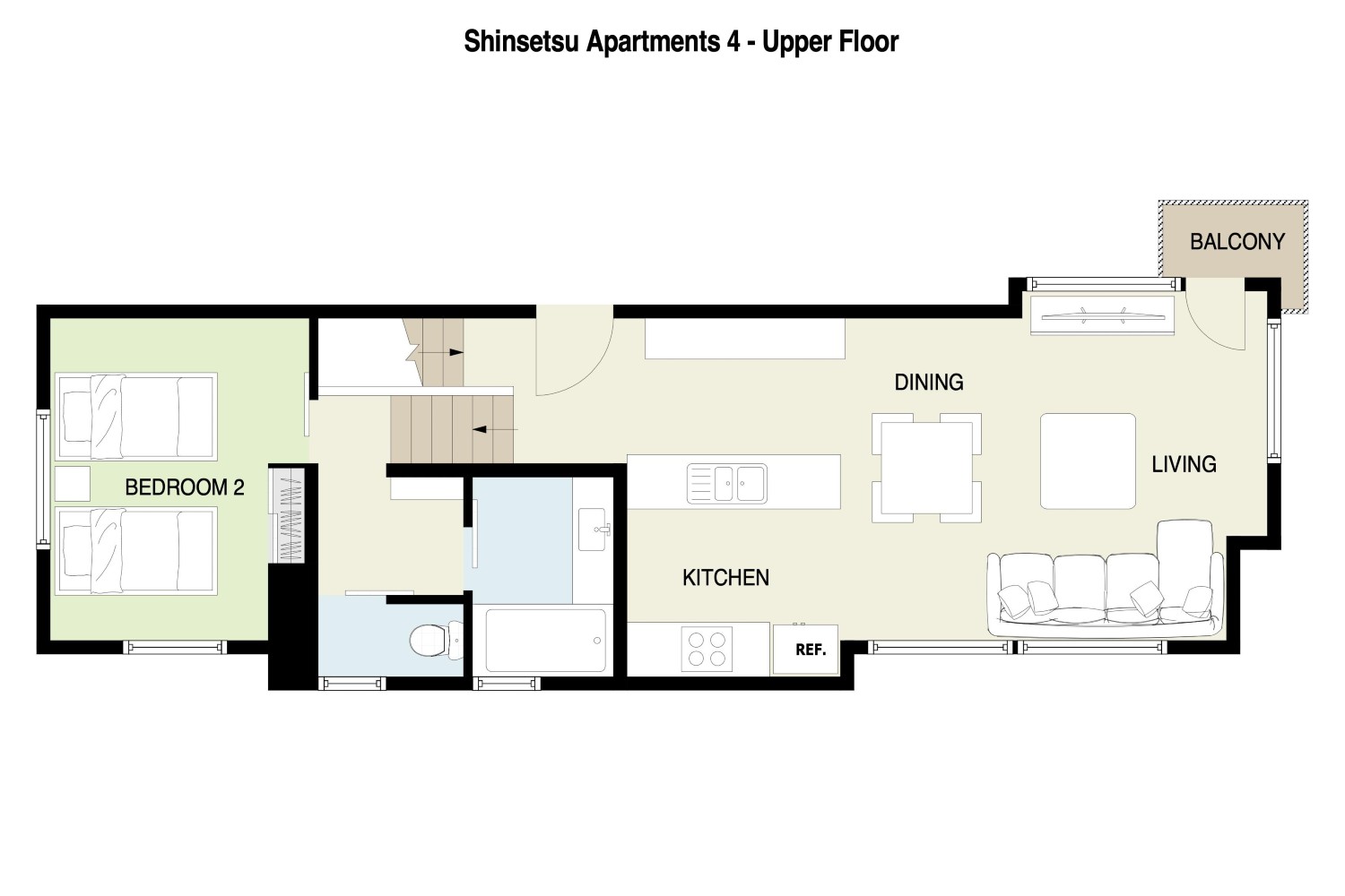 Shinsetsu #4 - 2 Bedroom / 2 Bathroom Apartment image 2