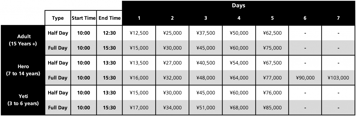 Hakuba Happo One EISS group lesson prices