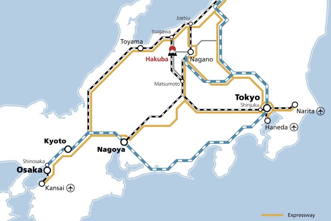 Getting to Hakuba Map