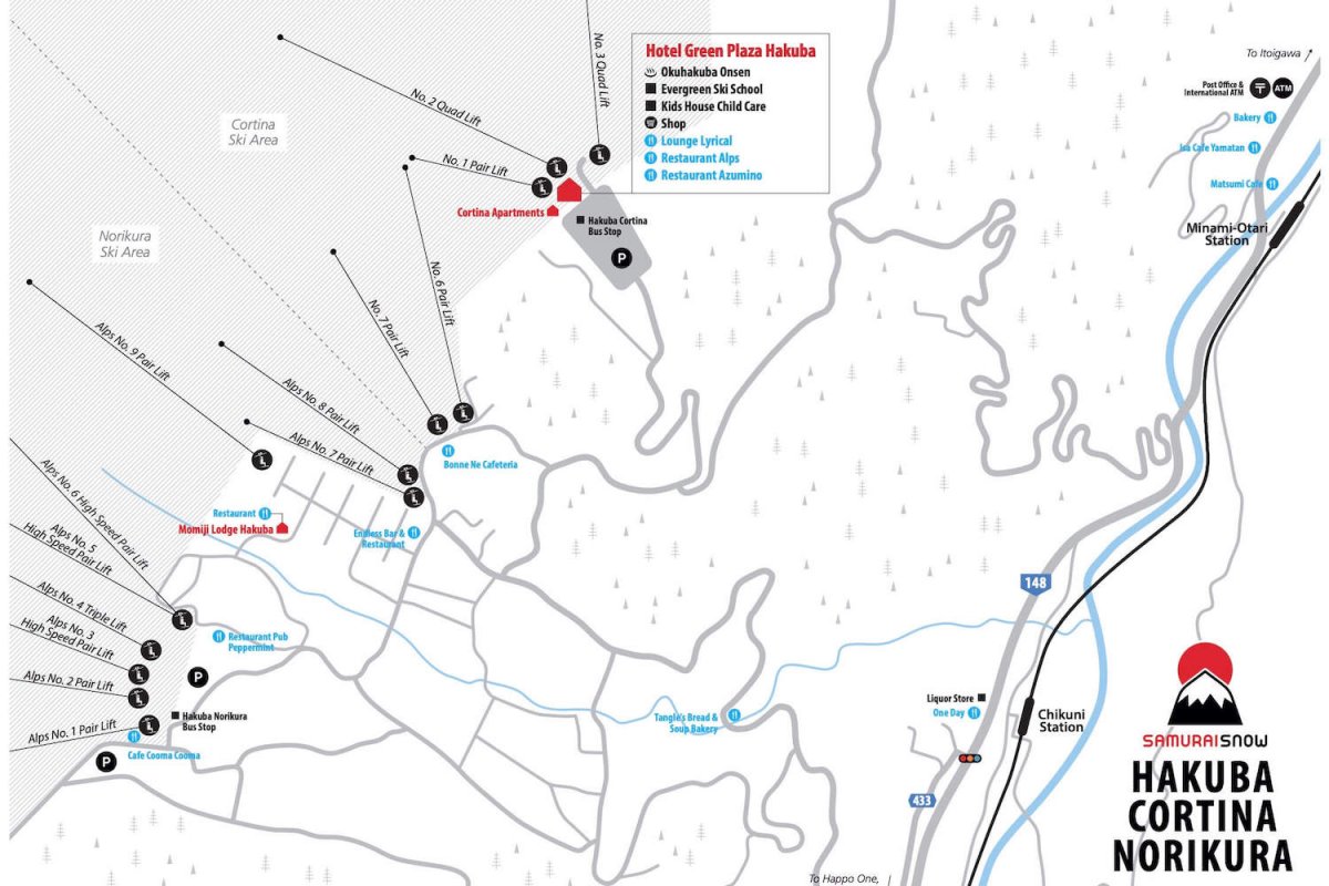 Hakuba Cortina & Norikura Village Map