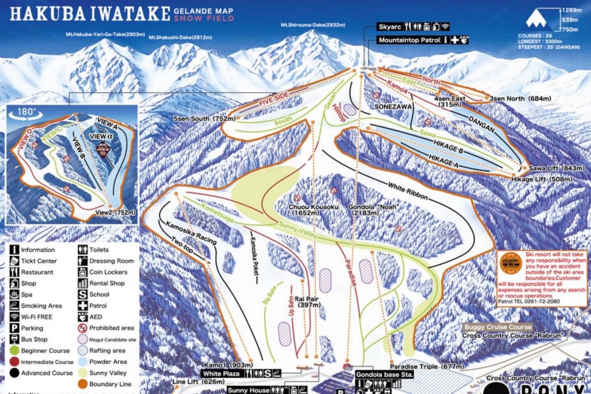 Hakuba Iwatake Ski Resort Map