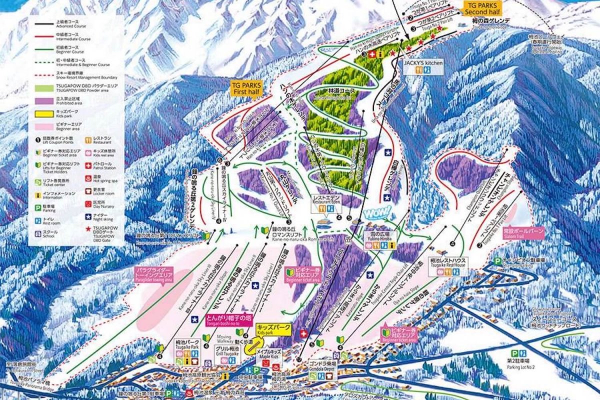 Hakuba Tsugaike Ski Resort Map