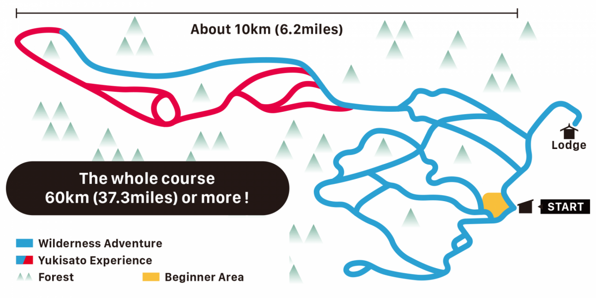 Yukibancho Snowmobile Tours Course Map