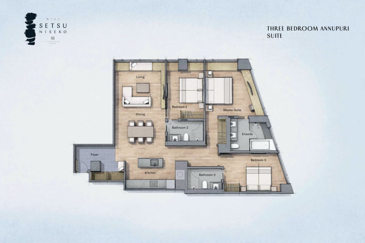 Setsu Niseko 3 Bedroom Annupuri Suite Floorplan