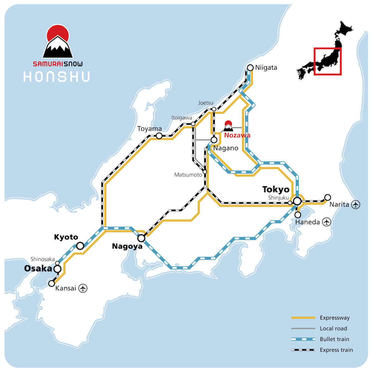 Getting to Nozawa Map