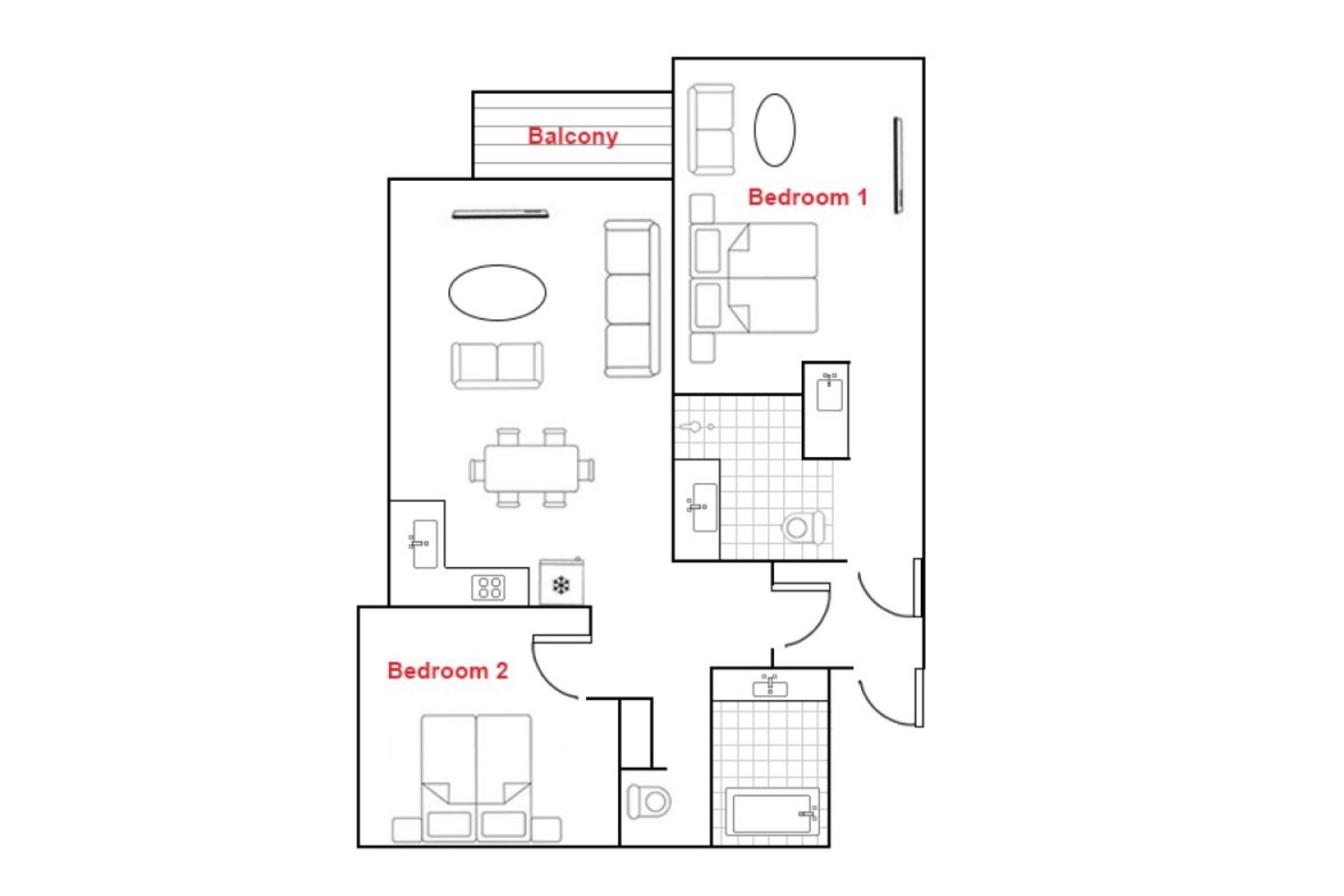 Powder Tracks - 2 Bed 2 Bath Apartment (Dual Key) image 2