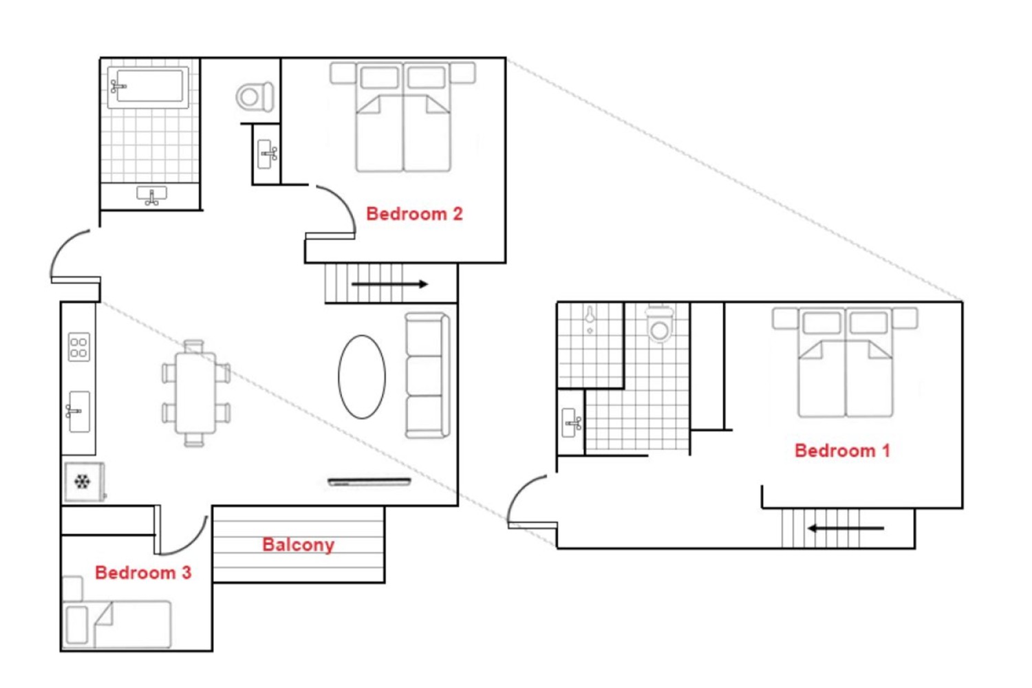 Powder Tracks - 3 Bed 2 Bath Apartment (Split Level) image 2
