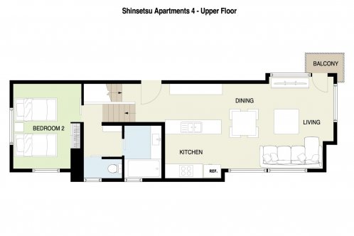 Shinsetsu #4 - 2 Bedroom / 2 Bathroom Apartment image 2