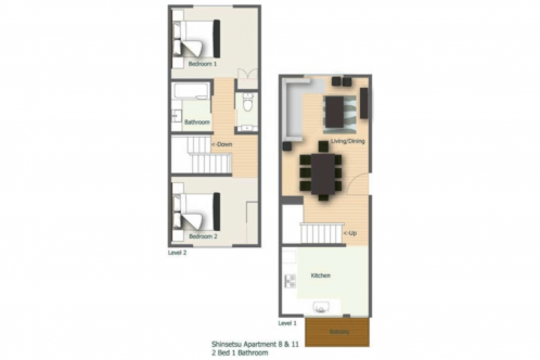 Shinsetsu #3 - 2 Bedroom / 1 Bathroom Apartment
