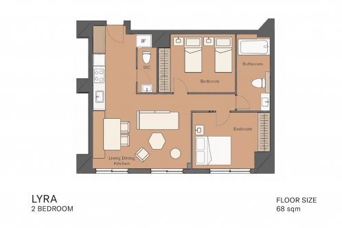 Lyra Furano - 2 Bedroom Apartment