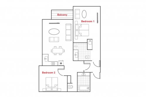 Powder Tracks - 2 Bed 2 Bath Apartment (Dual Key) image 2