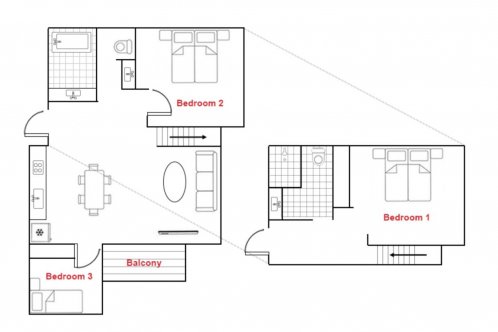 Powder Tracks - 3 Bed 2 Bath Apartment (Split Level) image 2